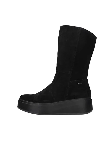 STIVALI IN CAMOSCIO CON ZIP DONNA NERO