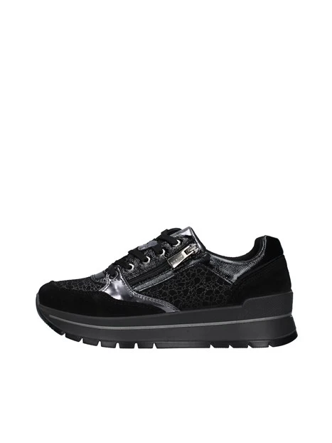 SNEAKERS CON LACCI E ZIP SINGOLA DONNA NERO