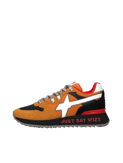 SNEAKER YAK-M CON LOGO LATERALE UOMO NERO E ARANCIO