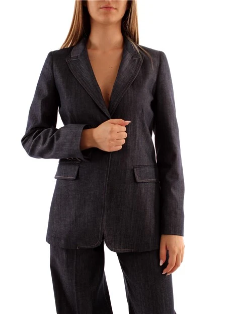 GIACCA BLAZER EFFETTO DENIM DONNA BLU
