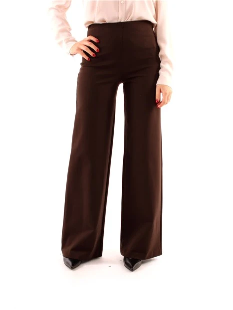 PANTALONI PALAZZO MORBIDI DONNA MARRONE