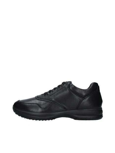 SNEAKERS IN PELLE CON LACCI UOMO NERO