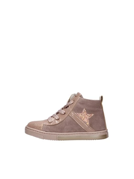 SNEAKERS ALTE CON STRAPPI BAMBINA ROSA