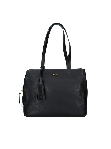 BORSA A SPALLA ALICE  IN PELLE DONNA NERO