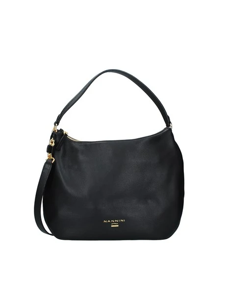 BORSA A SPALLA YVONNE  IN PELLE DONNA NERO