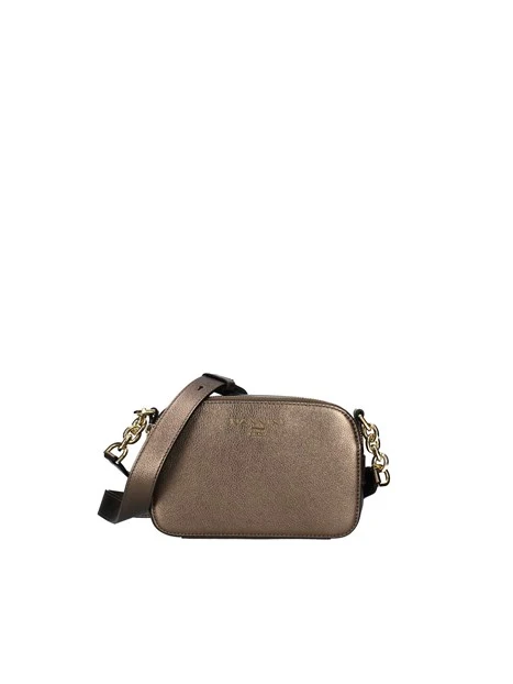 BORSA A TRACOLLA FLORA-H  IN PELLE DONNA BRONZO