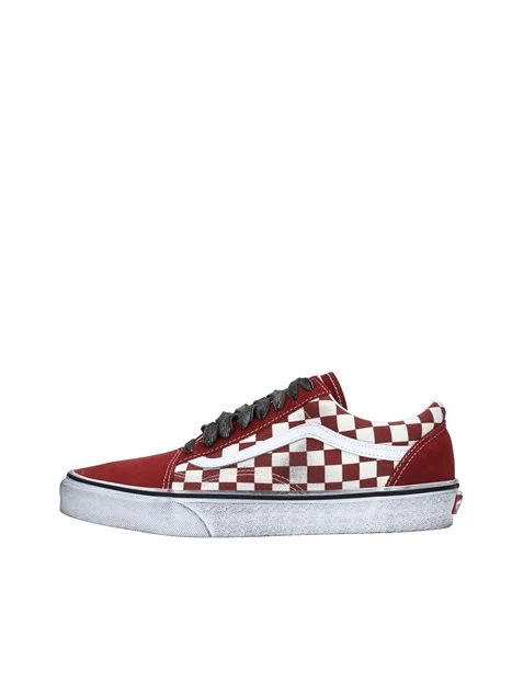 SNEAKERS STRESSED OLD SKOOL UOMO ROSSO BIANCO