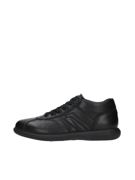 SNEAKERS BASSE IN PELLE CON IMPUNTURE UOMO NERO