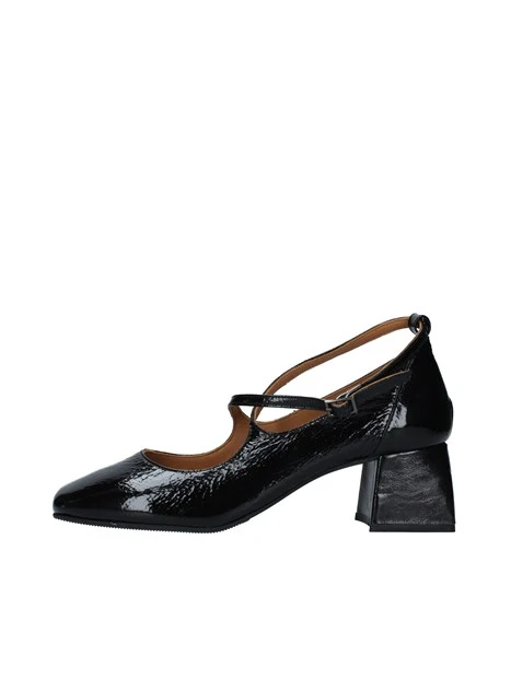DÉCOLLETÉ IN PELLE CON CINTURINO INTRECCIATO DONNA NERO