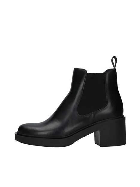 STIVALETTI TACCO ALTO IN PELLE DONNA NERO