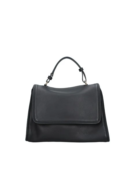 BORSA A MANO IN PELLE CON PATTA DONNA NERO