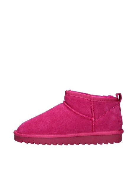 STIVALETTI TACCO BASSO IN CAMOSCIO DONNA FUCSIA