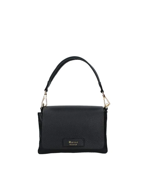 BORSA A SPALLA A TRE SCOMPARTI IN PELLE DONNA NERO