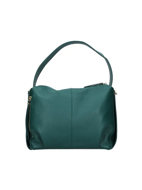 BORSA A SPALLA IN PELLE CON TRACOLLA DONNA VERDE