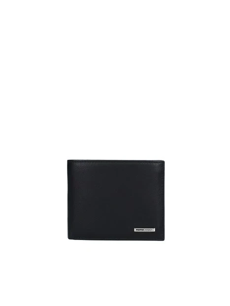 PORTAFOGLIO CON LOGO IN METALLO  UOMO NERO