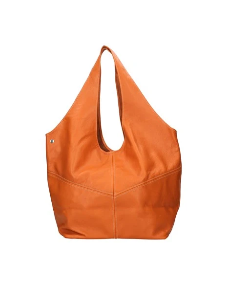 BORSA A SPALLA CON TAGLI IMPUNTURATI DONNA ARANCIO