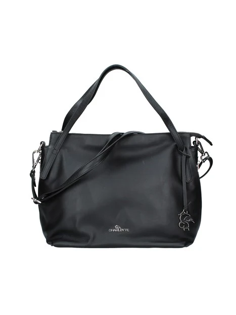 BORSA A SPALLA CON MANICO ANNODATO REGOLABILE DONNA NERO