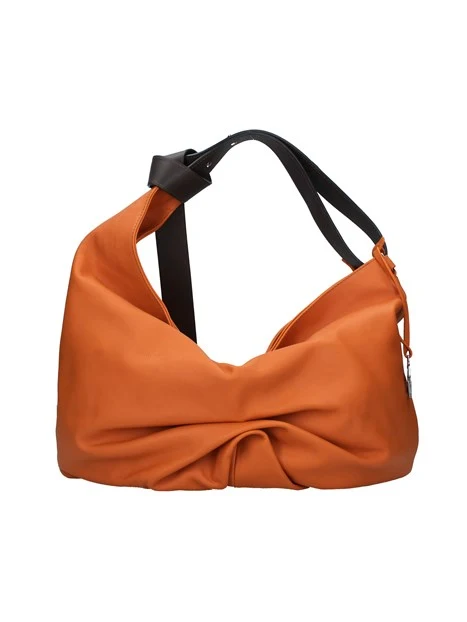 BORSA A SPALLA GRANDE CON MANICO ANNODATO DONNA ARANCIO