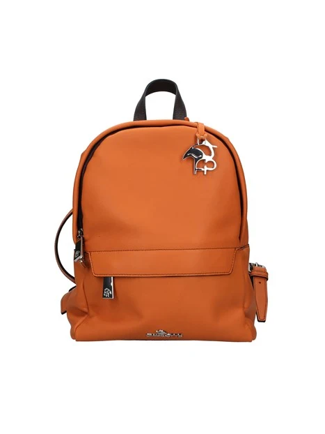 ZAINO IN PELLE CON DUE TASCHE ESTERNE DONNA ARANCIO