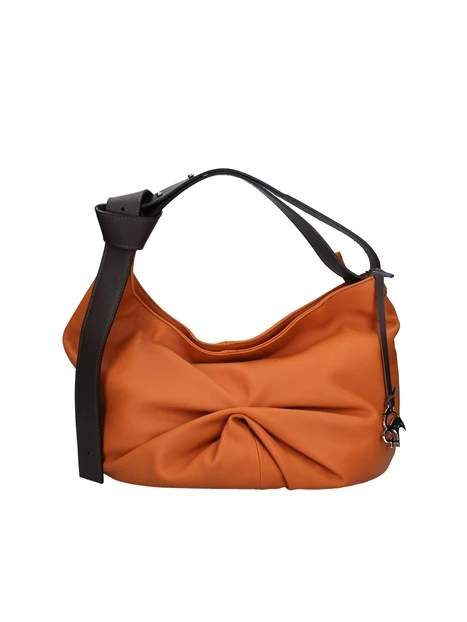BORSA A SPALLA CON MANICO ANNODATO DONNA ARANCIO