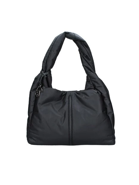 BORSA A SPALLA CON CHIUSURA A MOSCHETTONE DONNA NERO