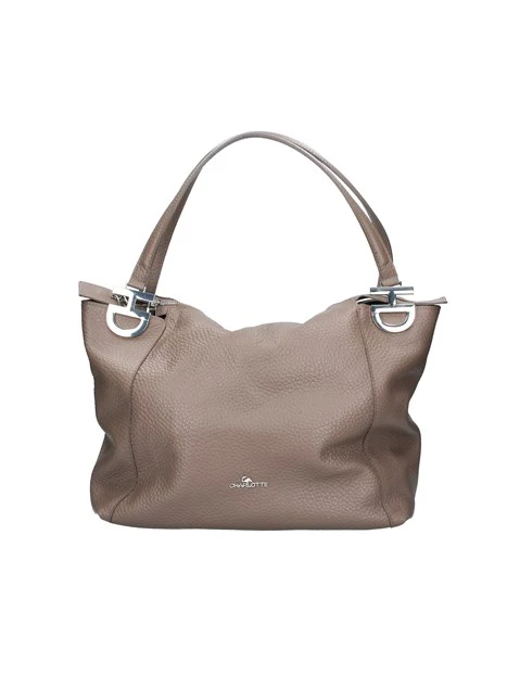 BORSA SHOPPING CON TRAMA MARTELLATA DONNA MARRONE