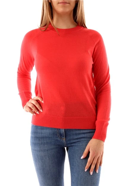 MAGLIA GIROCOLLO IN MISTO LANA DONNA ROSSO CORALLO