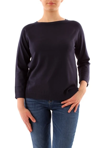 MAGLIA GIROCOLLO IN FILATO DONNA BLU NAVY