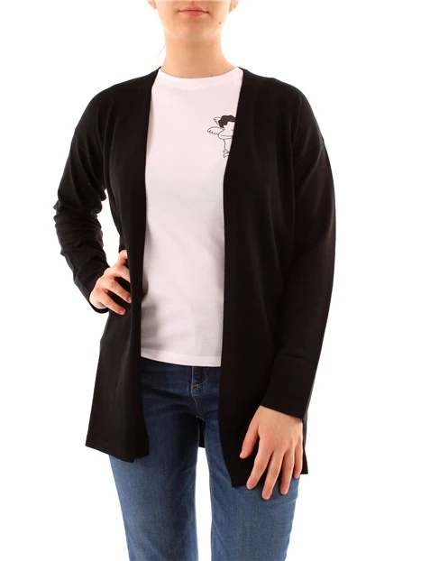 CARDIGAN IN FILATO DI VISCOSA DONNA NERO