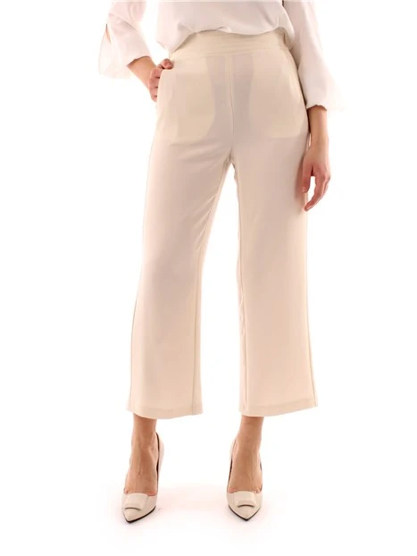 PANTALONI CROPPED DONNA BIANCO PANNA