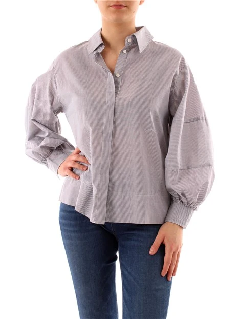 CAMICIA A RIGHE DONNA BLU NAVY