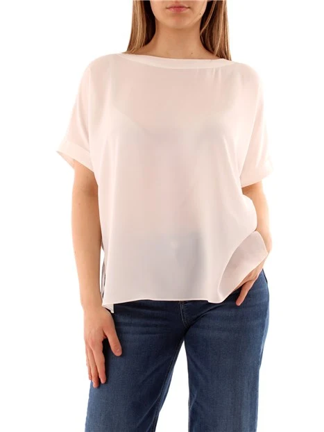 BLUSA A MANICHE CORTE DONNA BIANCO