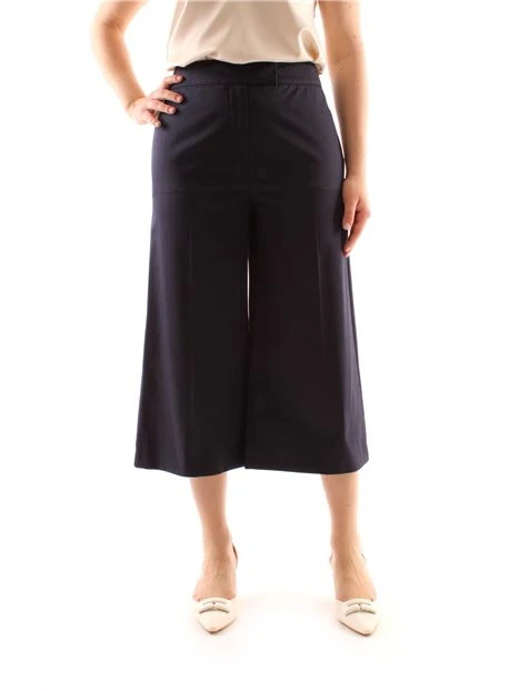 PANTALONI CROPPED IN COTONE DONNA BLU NOTTE