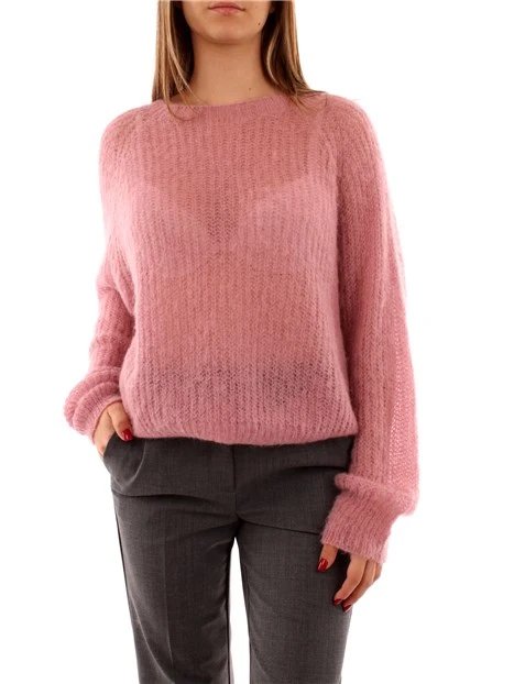 MAGLIA OVER A GIROCOLLO DONNA ROSA