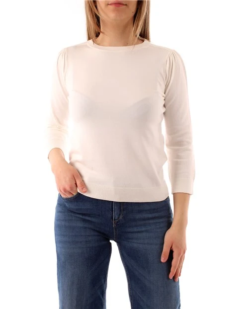 MAGLIA GIROCOLLO IN FILATO DI VISCOSA DONNA BIANCO