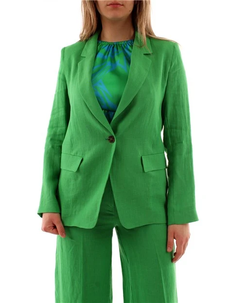 GIACCA BLAZER IN LINO DONNA VERDE SMERALDO