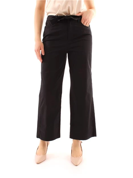 PANTALONI CROPPED A GAMBA DRITTA DONNA NERO