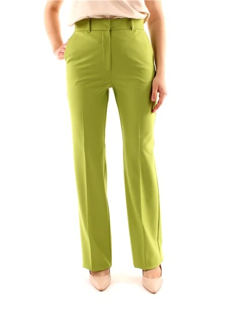 PANTALONI PALAZZO IN TESSUTO STRETCH DONNA VERDE