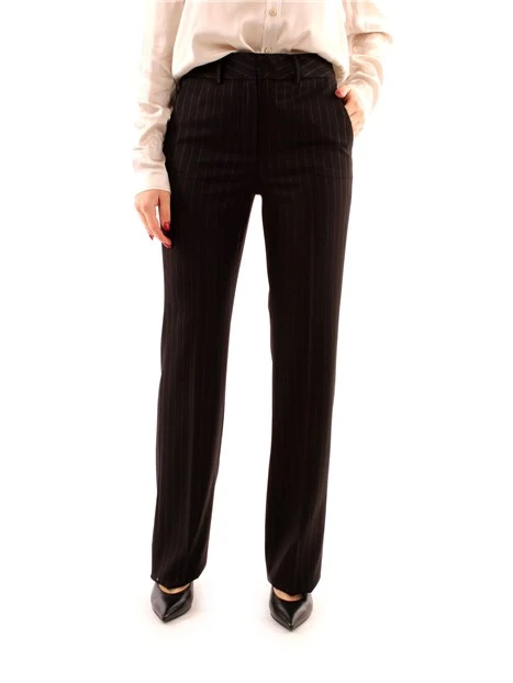 PANTALONI A SIGARETTA GESSATI  DONNA NERO