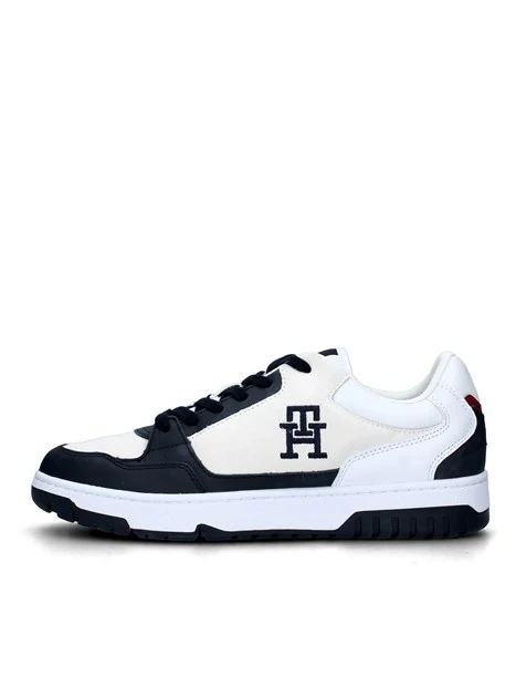 SNEAKERS BASSE MULTICOLORE CON LOGO TH BLU UOMO BIANCO - BASKET STREET