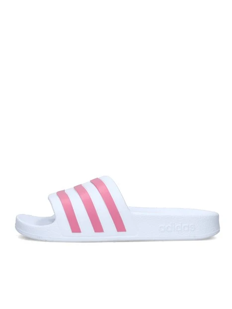 SANDALI MARE ADILETTE AQUA CON BANDE ROSA DONNA BIANCO