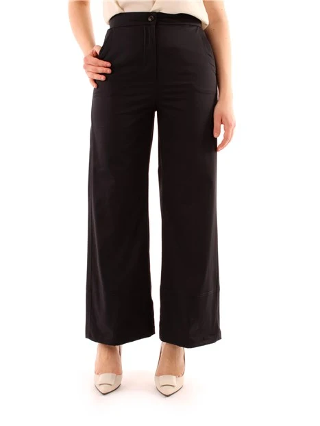 PANTALONI PALAZZO IN RASO DONNA NERO