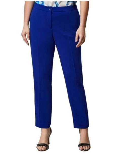 PANTALONI CHINO VITA ALTA DONNA BLU