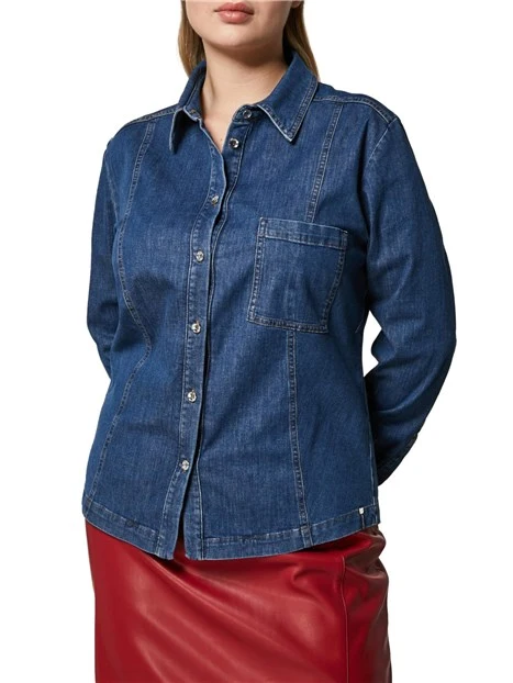 CAMICIA IN JEANS DENIM DONNA BLU