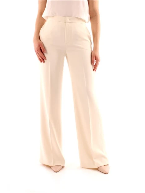 PANTALONI PALAZZO IN CRÊPE DONNA BIANCO