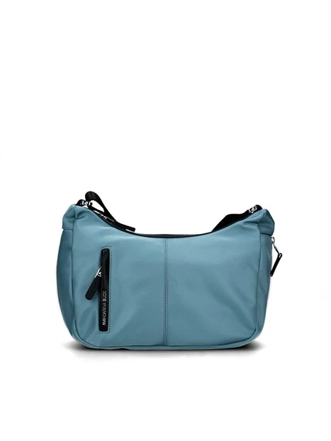 BORSA A SPALLA HUNTER BICOLORE A MEZZALUNA DONNA CELESTE BLU