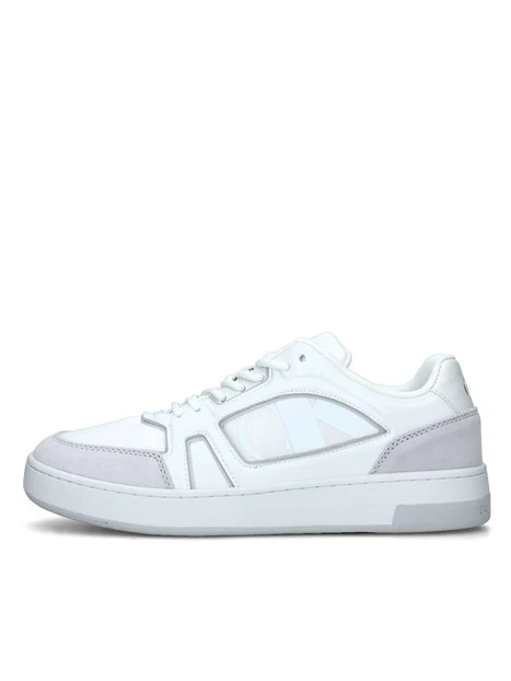 SNEAKERS BASSE CON LOGHI BASKET CUPSOLE UOMO BIANCO GRIGIO