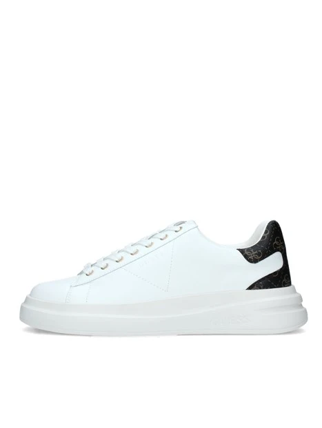 SNEAKERS PLATFORM CON LOGHI ELBA CARRYOVER UOMO BIANCO MARRONE