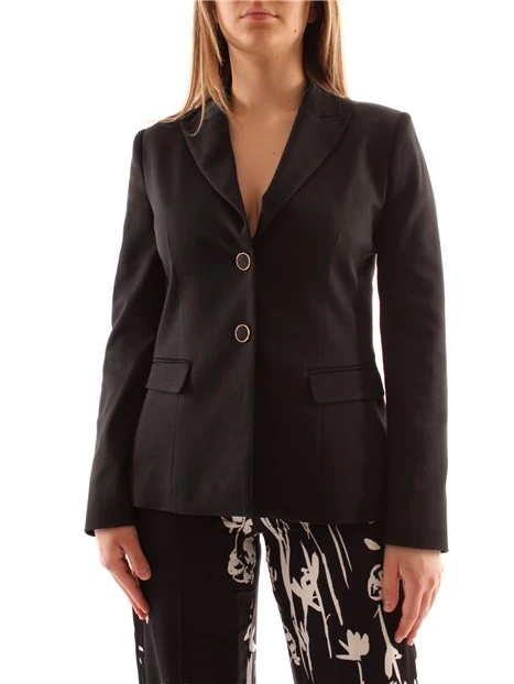 GIACCA BLAZER MONOPETTO CON REVERS DONNA NERO