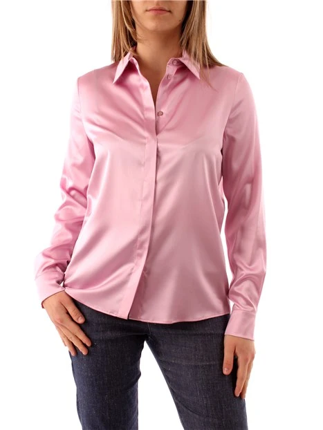 CAMICIA IN RASO DI SETA DONNA ROSA